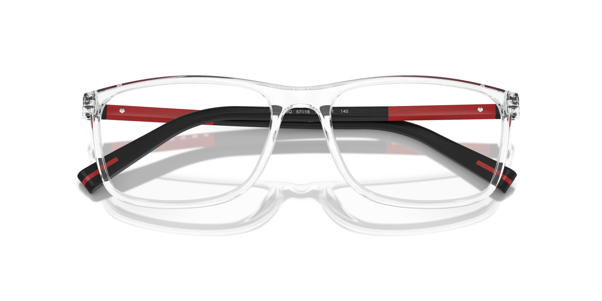Prada Linea Rossa PS 03QV 2AZ1O1 Montature da vista Iniettato Trasparente Squadrata Normale - immagine 2