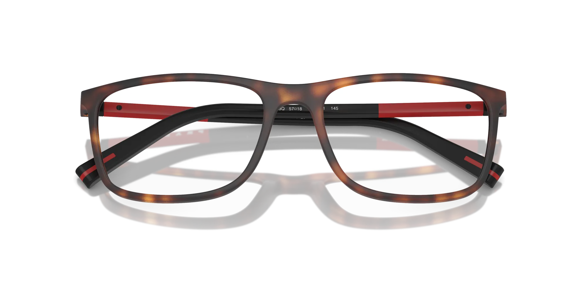 Prada Linea Rossa PS 03QV 17X1O1 Montature da vista Iniettato Tartaruga Squadrata Normale - immagine 2