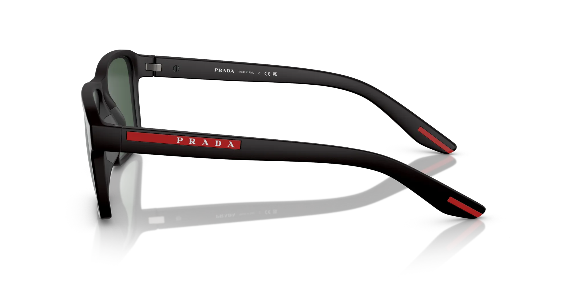 Prada Linea Rossa PS 05YS DG006U Occhiali da sole Iniettato Nero Verde Squadrata Normale - immagine 4
