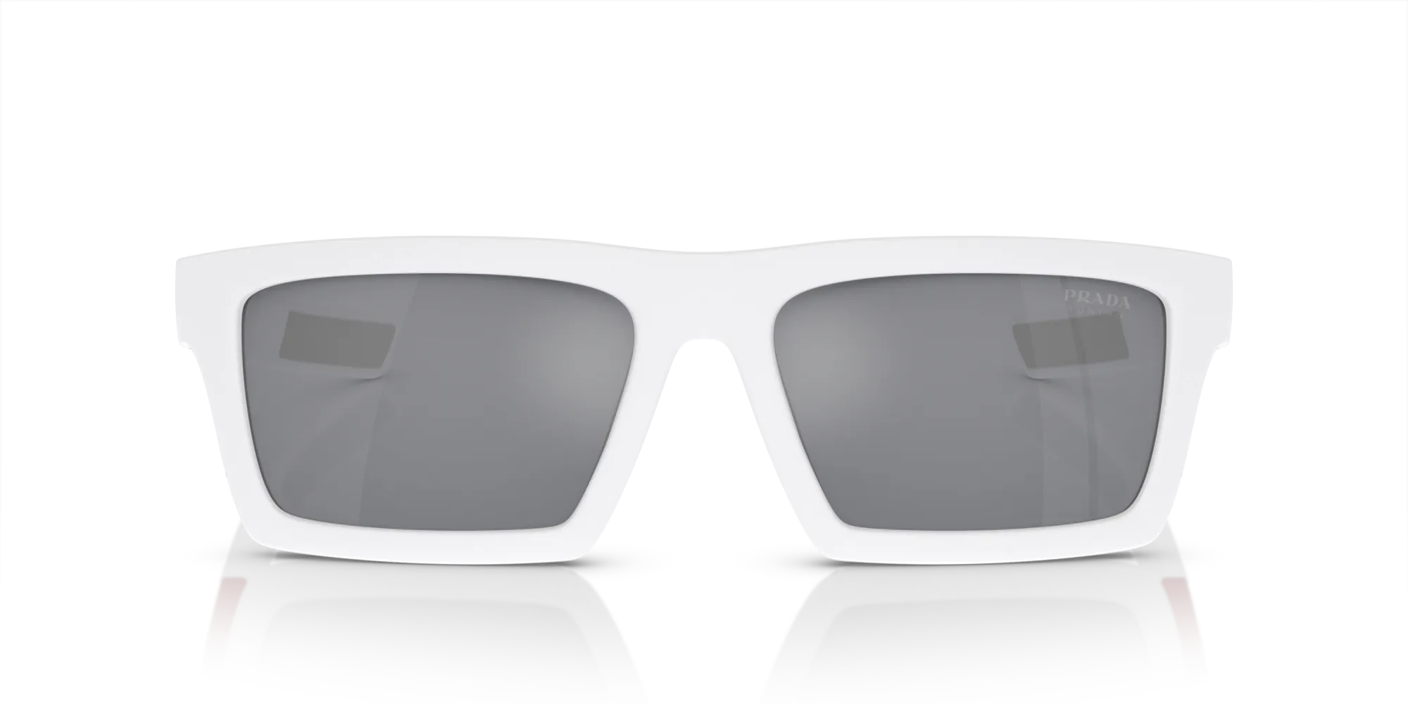 Prada Linea Rossa PS 02ZSU 17S40A Occhiali da sole Nylon Bianco Azzurro Squadrata Specchiate - immagine 3
