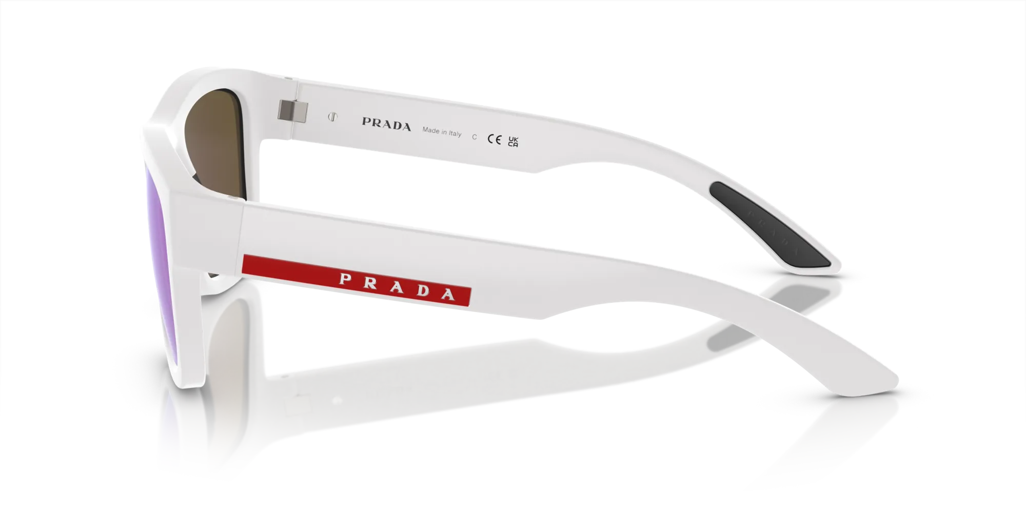 Prada Linea Rossa PS 01ZS TWK08R Occhiali da sole Nylon Bianco Verde Pillow Specchiate - immagine 4