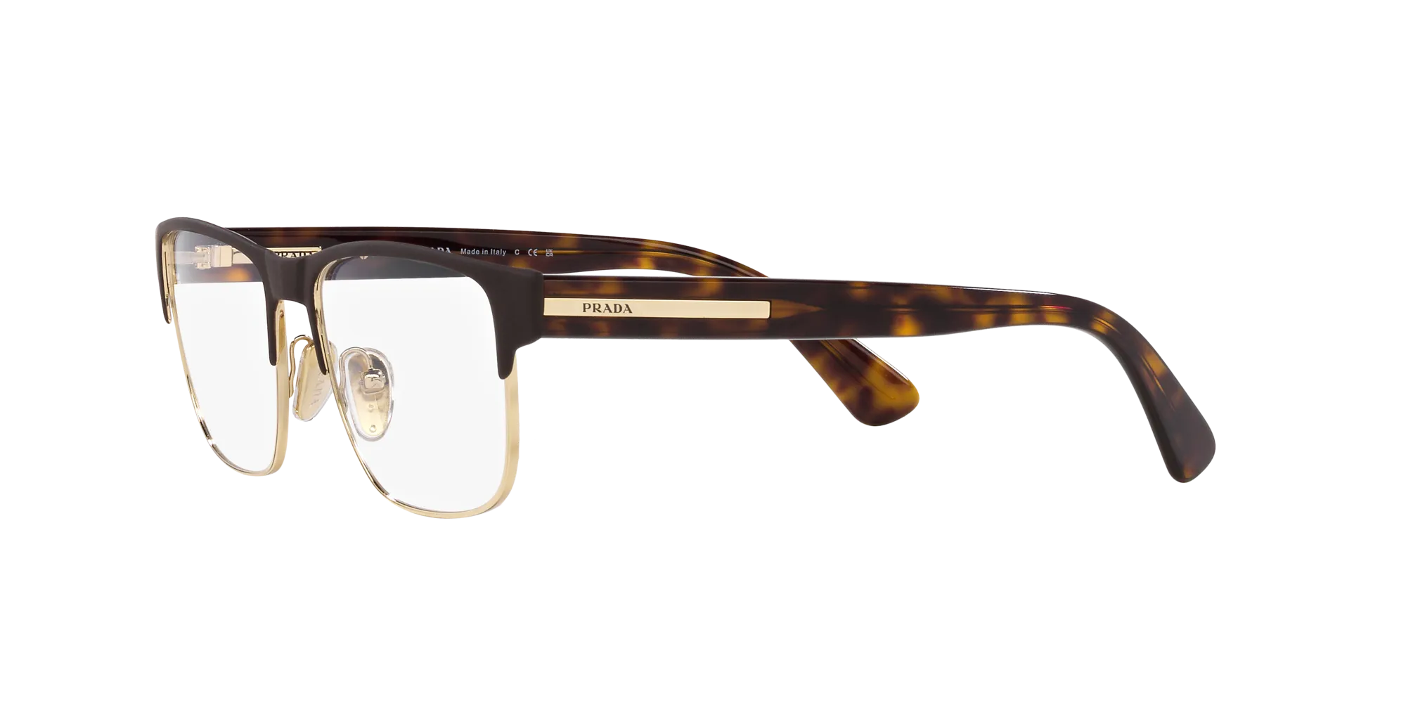 Prada PR 57ZV 01U1O1 Montature da vista Metallo Marrone Trasparente Pillow Normale - immagine 4