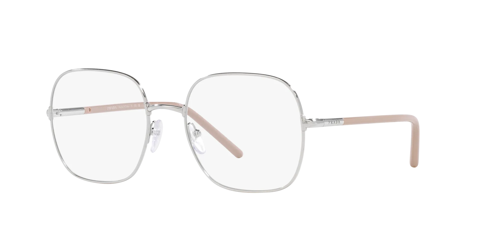 Prada PR 56WV 1BC1O1 Montature da vista Metallo Argento Trasparente Squadrata Normale - immagine 3