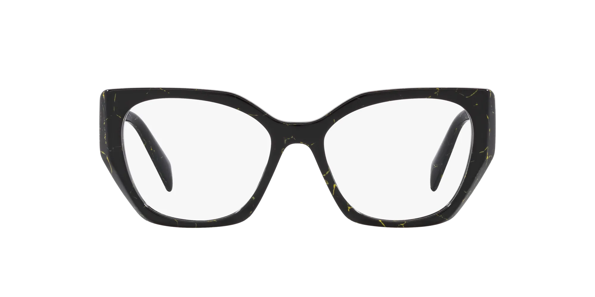 Prada PR 18WV 19D1O1 Montature da vista Acetato Nero Trasparente Geometrica Normale - immagine 2