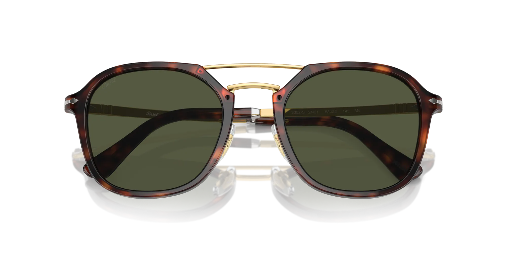 Persol PO3352S 24/31 Occhiali da sole Acetato Tartaruga Verde Squadrata Normale - immagine 2