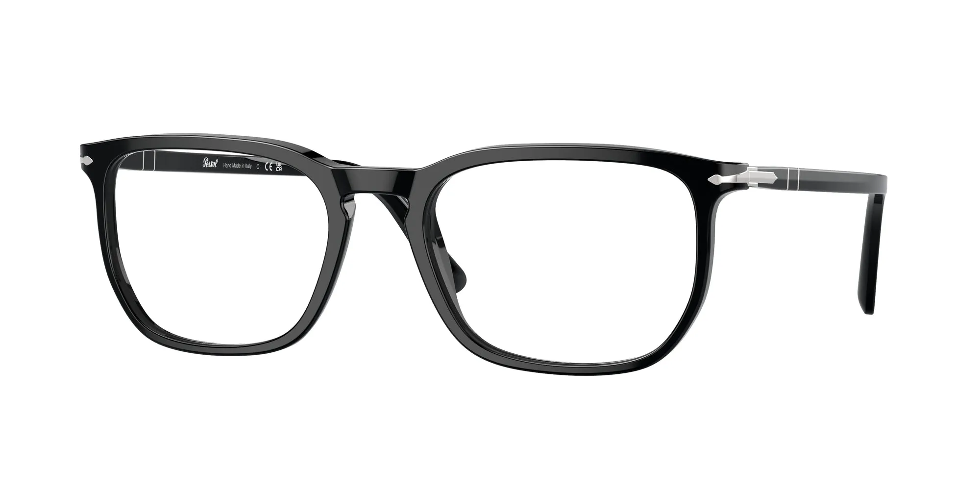 Persol PO3339V 95 Montature da vista Acetato Nero Trasparente Squadrata Normale - immagine 1