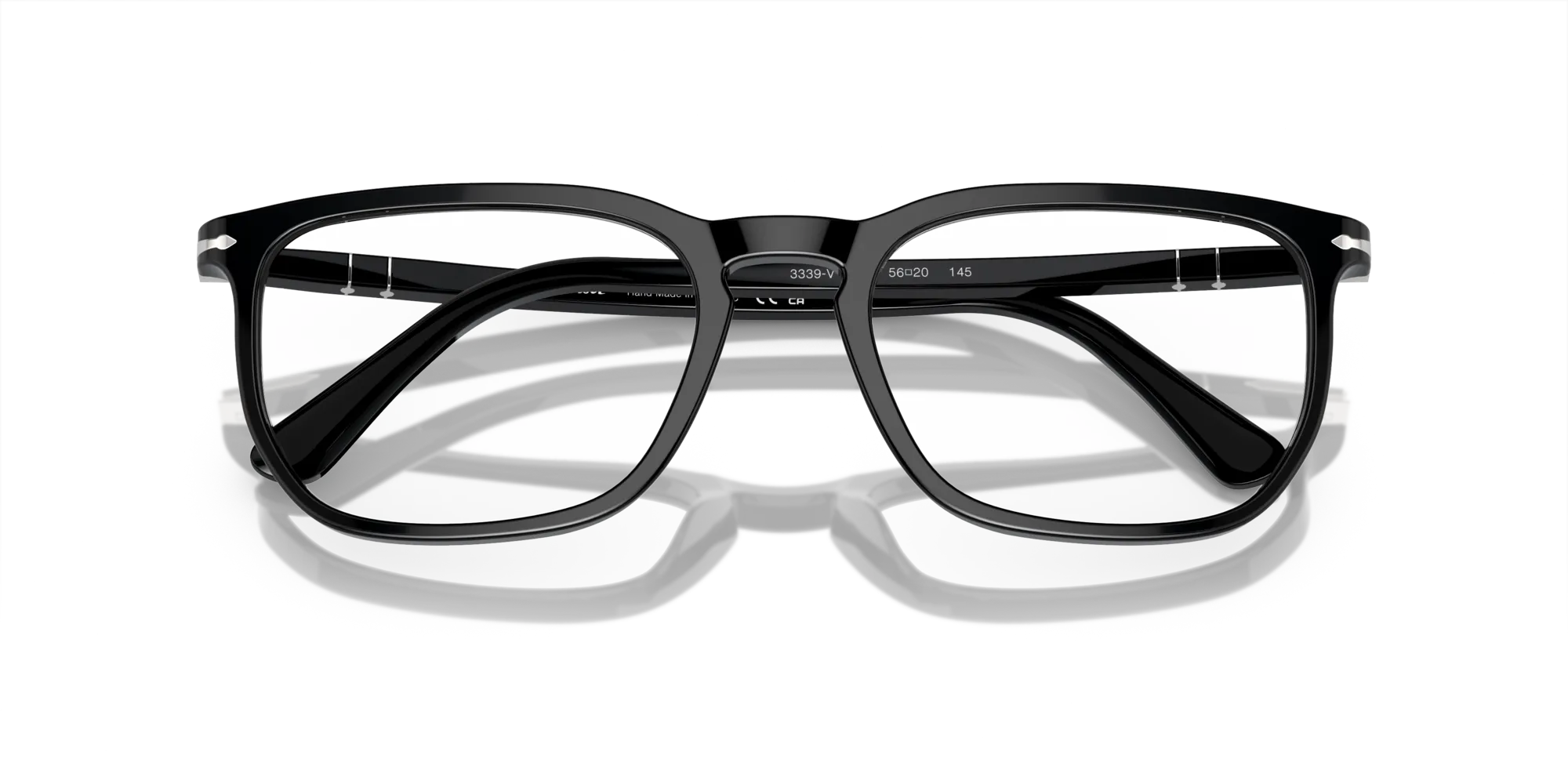 Persol PO3339V 95 Montature da vista Acetato Nero Trasparente Squadrata Normale - immagine 2
