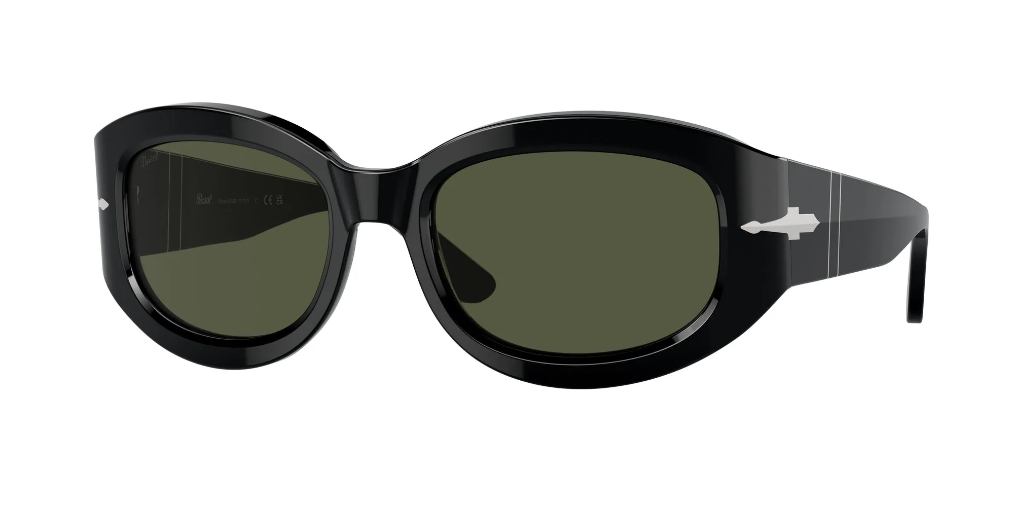 Persol PO3335S 95/31 Occhiali da sole Acetato Nero Verde Pillow Normale - immagine 1