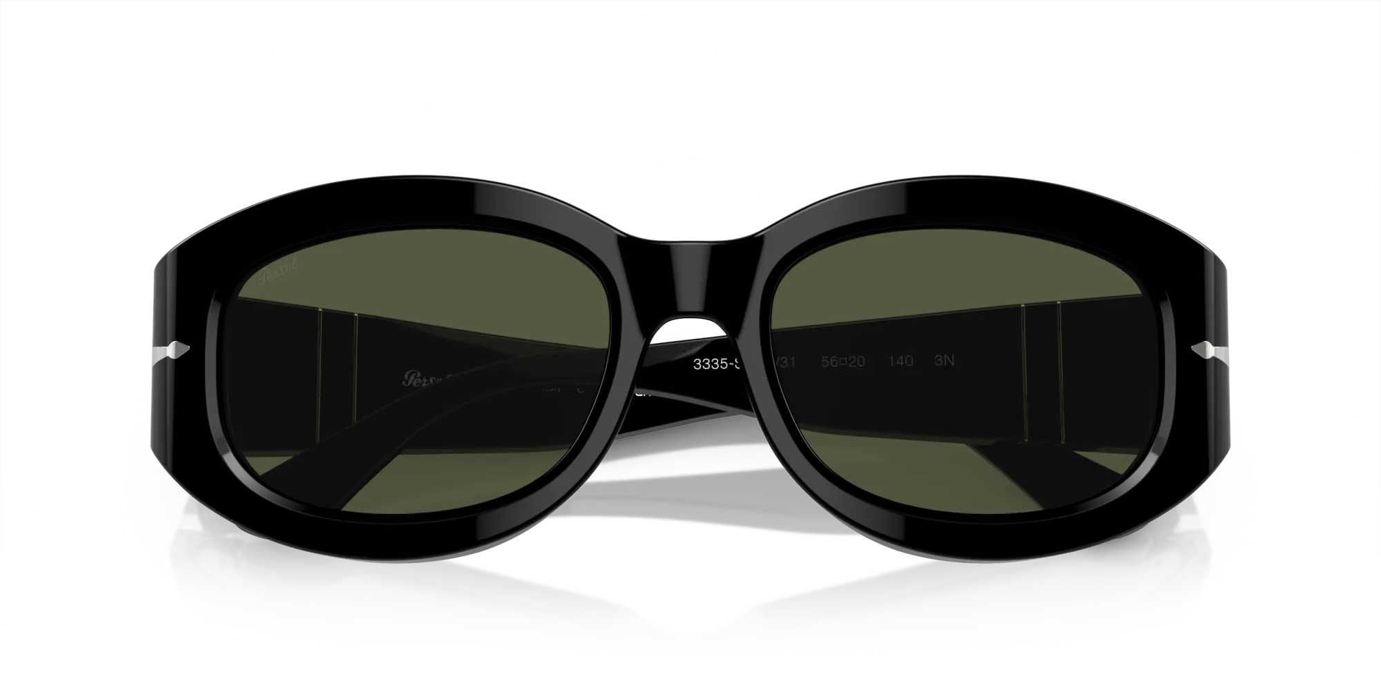 Persol PO3335S 95/31 Occhiali da sole Acetato Nero Verde Pillow Normale - immagine 2