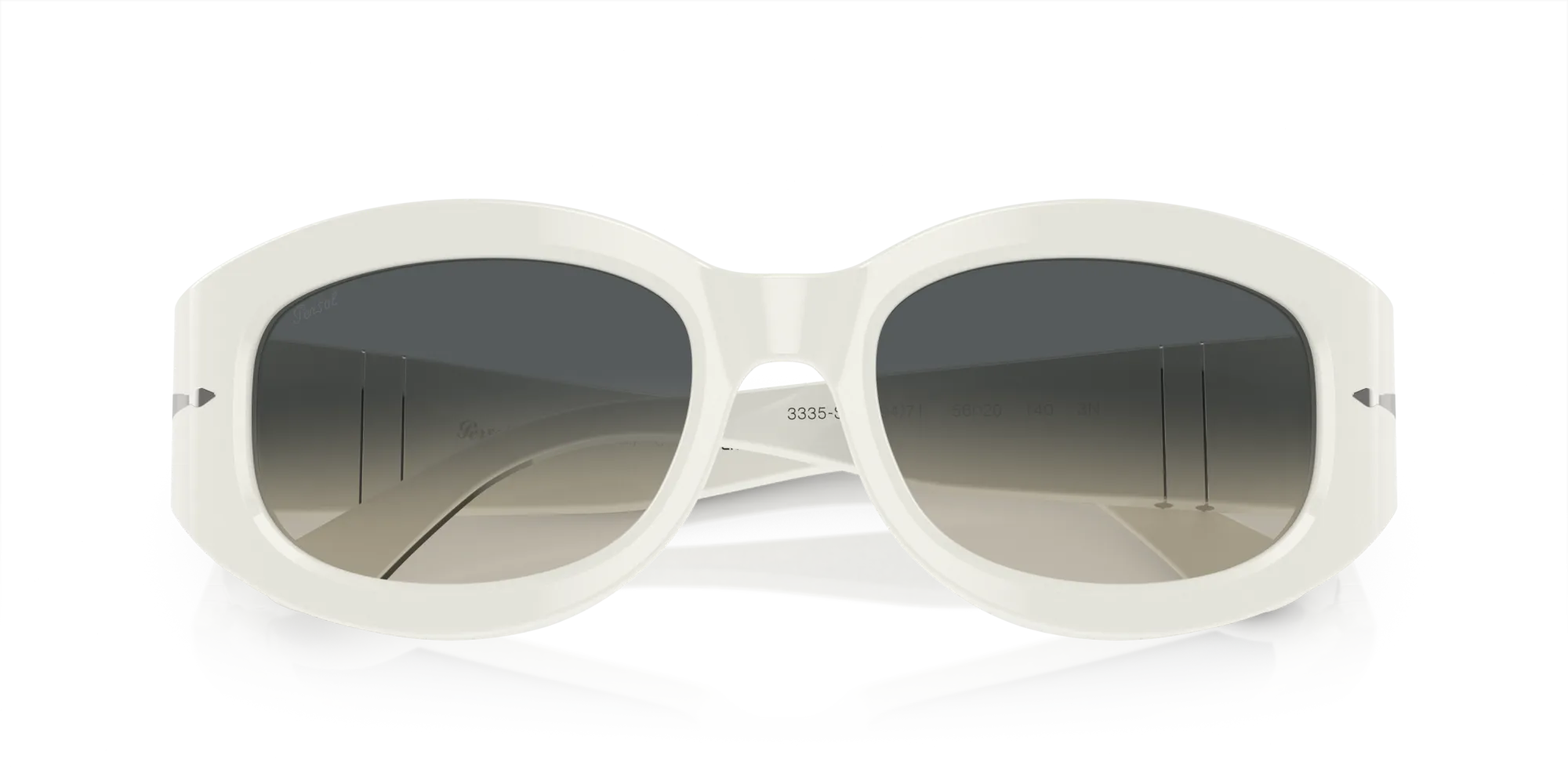 Persol PO3335S 119471 Occhiali da sole Acetato Bianco Grigio Pillow Normale Sfumato - immagine 2