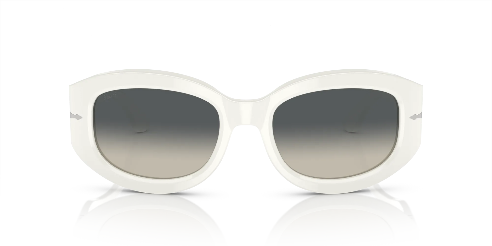 Persol PO3335S 119471 Occhiali da sole Acetato Bianco Grigio Pillow Normale Sfumato - immagine 3