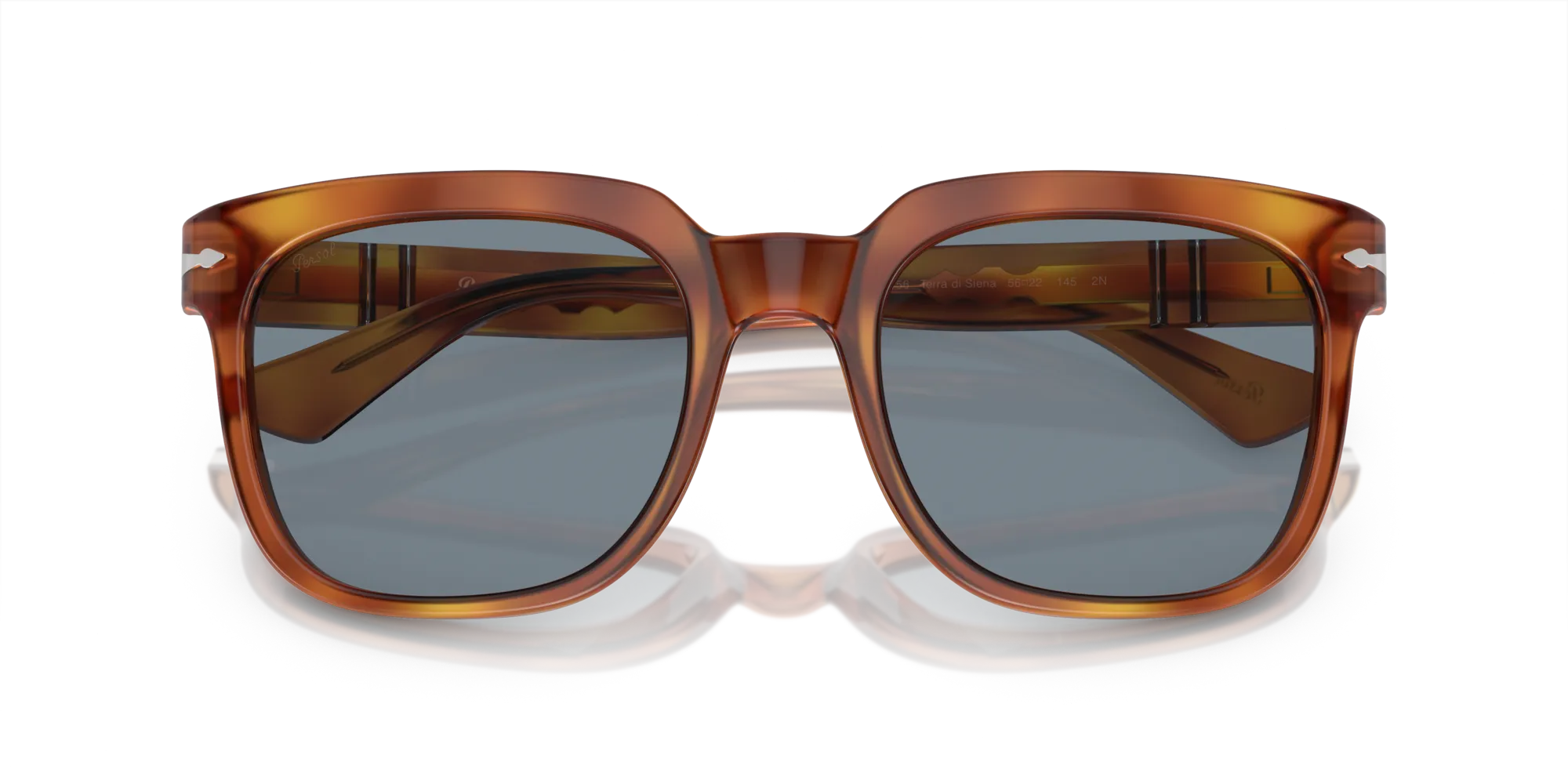 Persol PO3323S 96/56 Occhiali da sole Acetato Marrone Blu Squadrata Normale - immagine 2