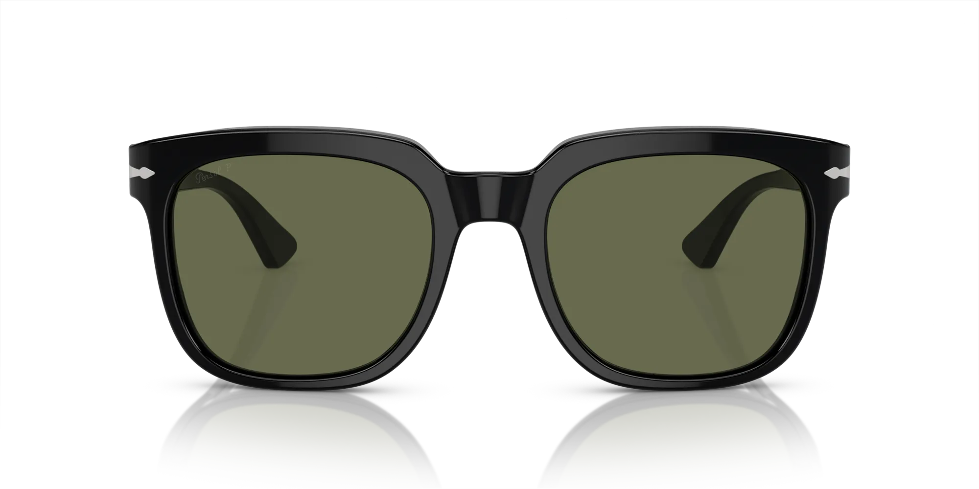 Persol PO3323S 95/58 Occhiali da sole Acetato Nero Verde Squadrata Polarizzata - immagine 3