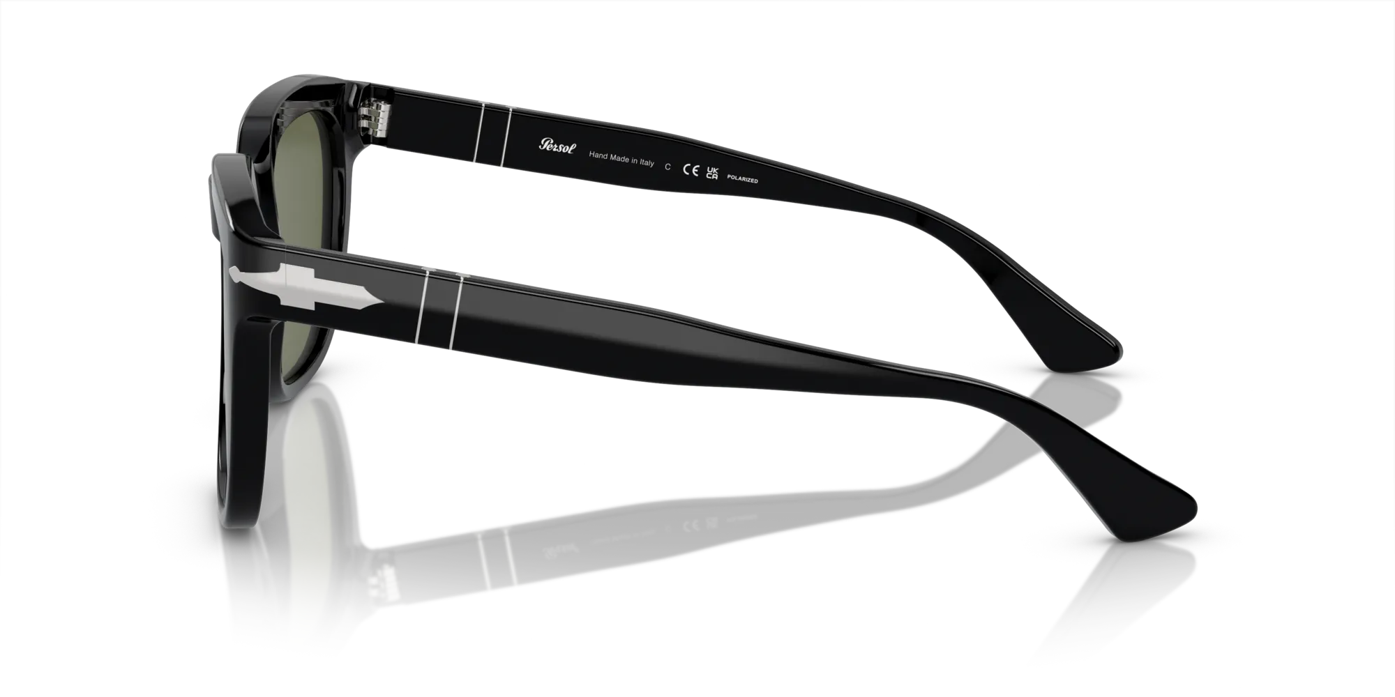 Persol PO3323S 95/58 Occhiali da sole Acetato Nero Verde Squadrata Polarizzata - immagine 4