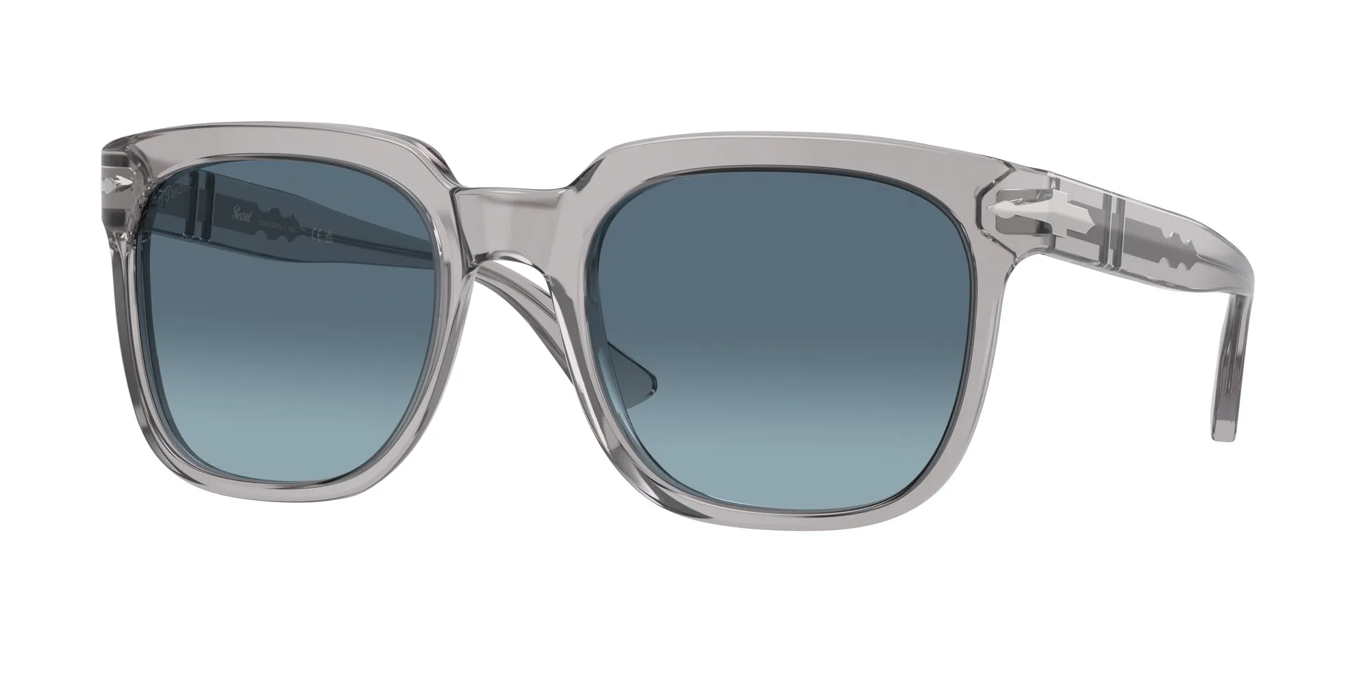 Persol PO3323S 309/Q8 Occhiali da sole Acetato Grigio Blu Squadrata Normale Sfumato - immagine 1