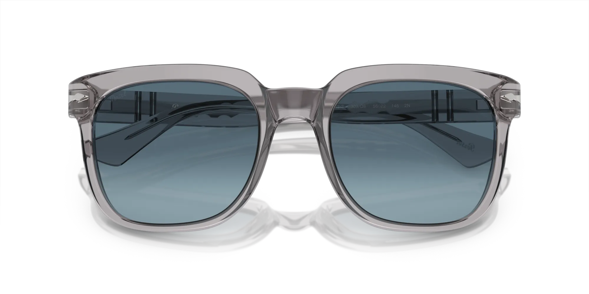 Persol PO3323S 309/Q8 Occhiali da sole Acetato Grigio Blu Squadrata Normale Sfumato - immagine 2