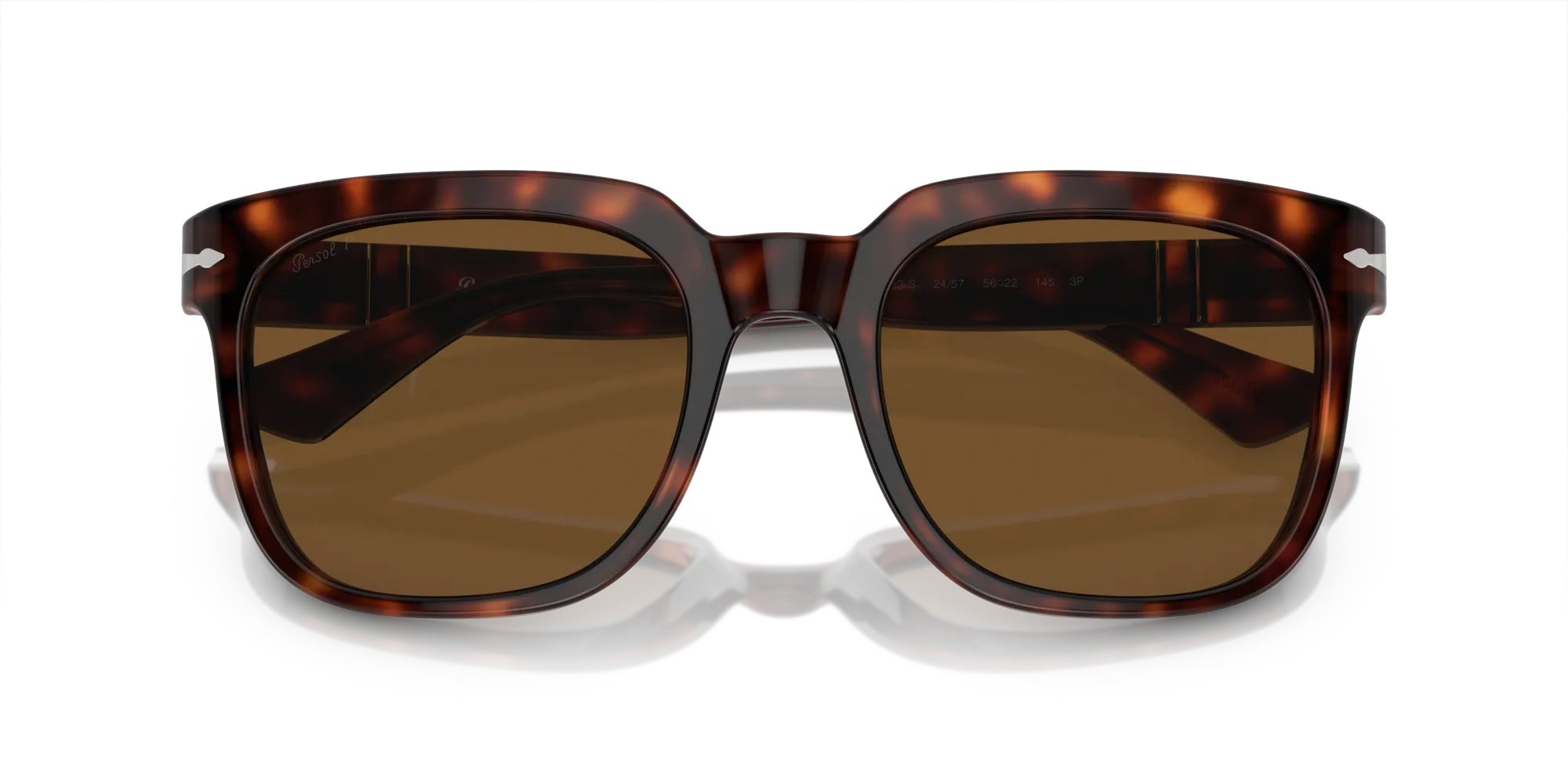 Persol PO3323S 24/57 Occhiali da sole Acetato Tartaruga Marrone Squadrata Polarizzata - immagine 2