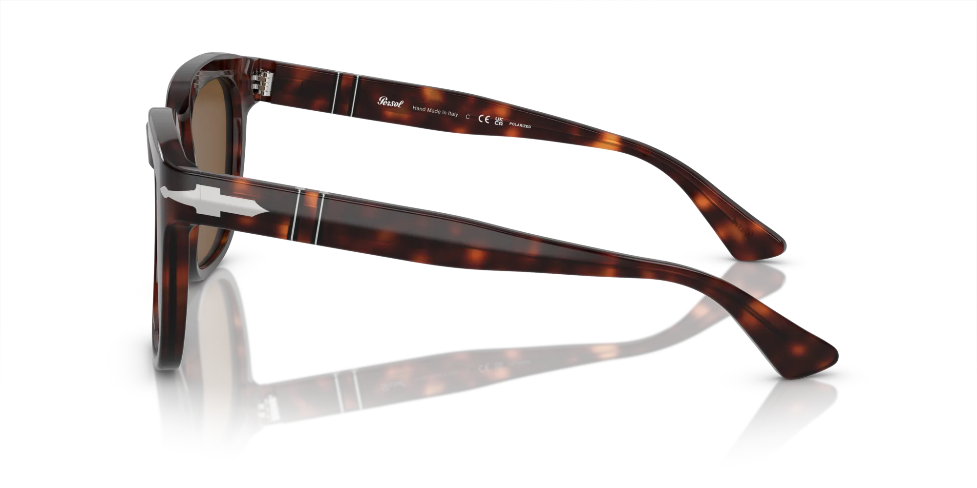 Persol PO3323S 24/57 Occhiali da sole Acetato Tartaruga Marrone Squadrata Polarizzata - immagine 4