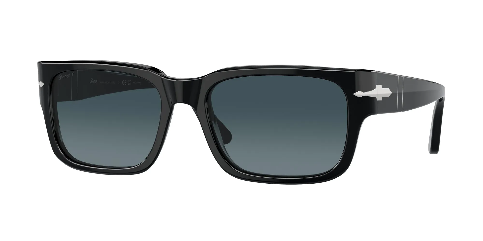 Persol PO3315S 95/S3 Occhiali da sole Acetato Nero Blu Squadrata Polarizzata Sfumato - immagine 1