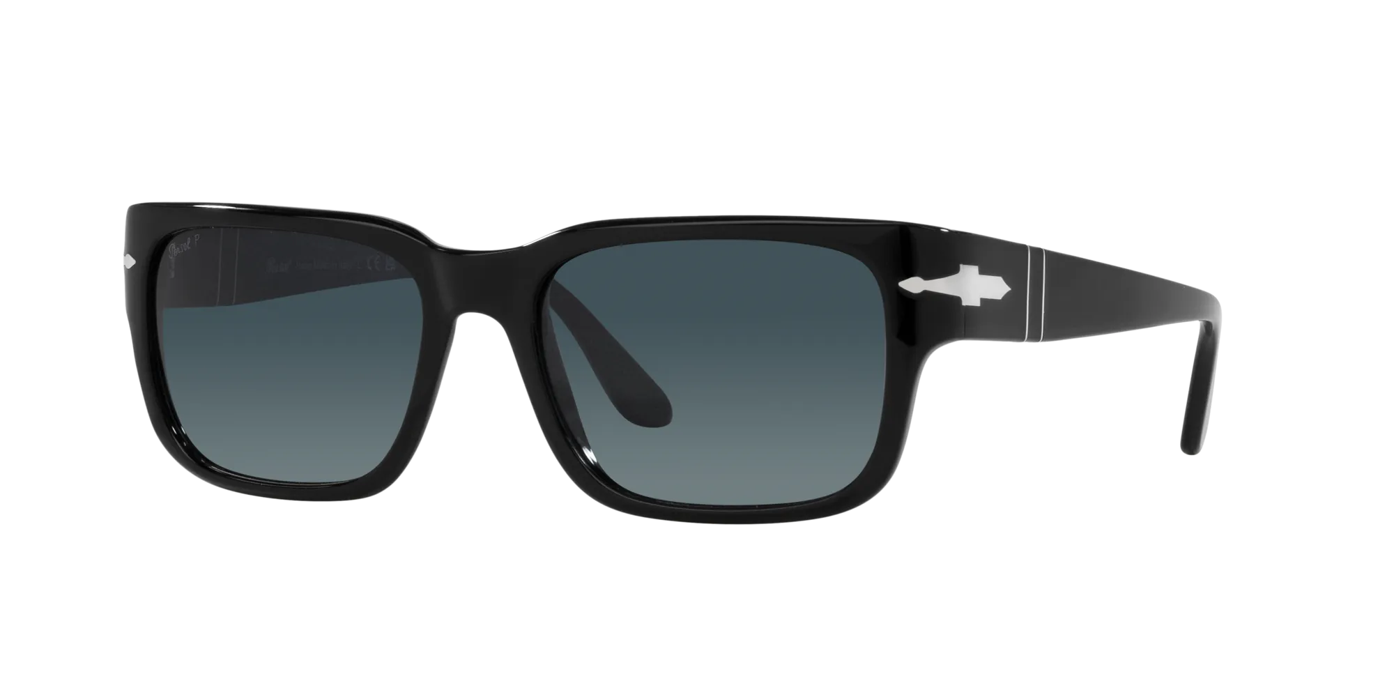 Persol PO3315S 95/S3 Occhiali da sole Acetato Nero Blu Squadrata Polarizzata Sfumato - immagine 3