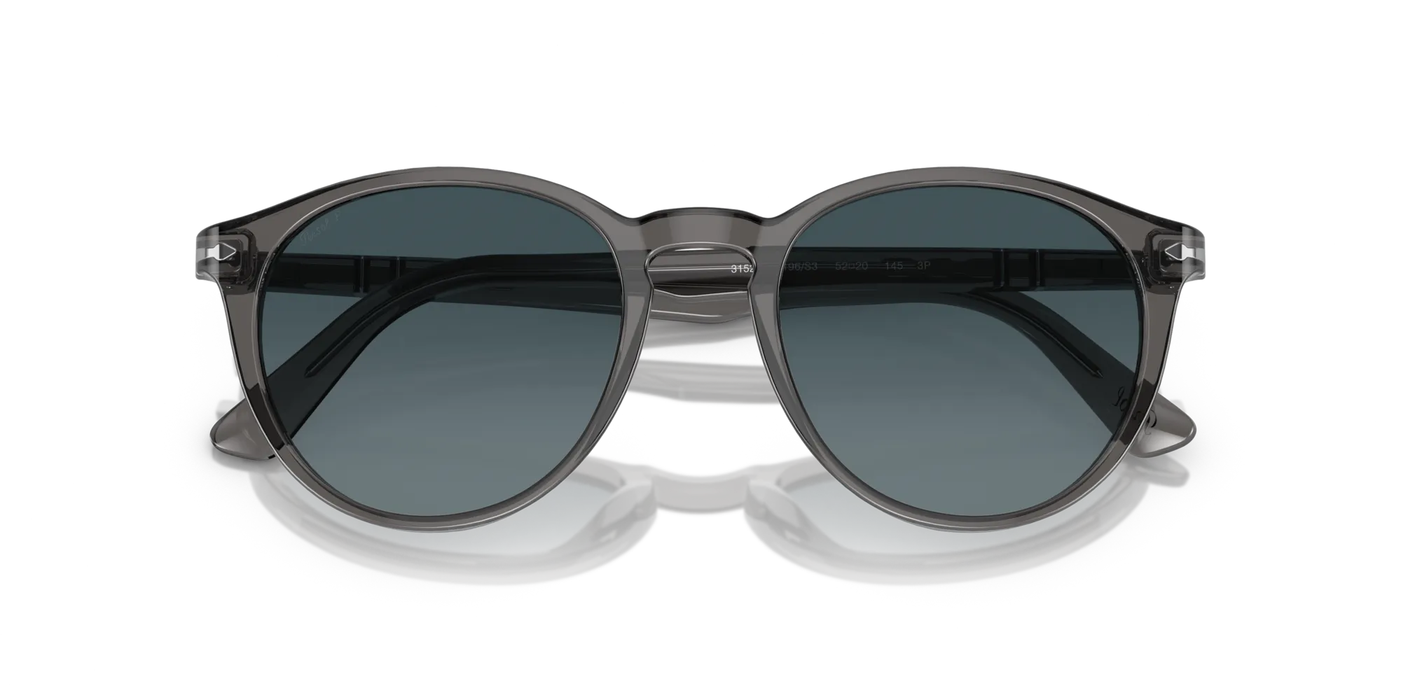 Persol PO3152S 1196S3 Occhiali da sole Acetato Grigio Blu Rotonda Polarizzata - immagine 2