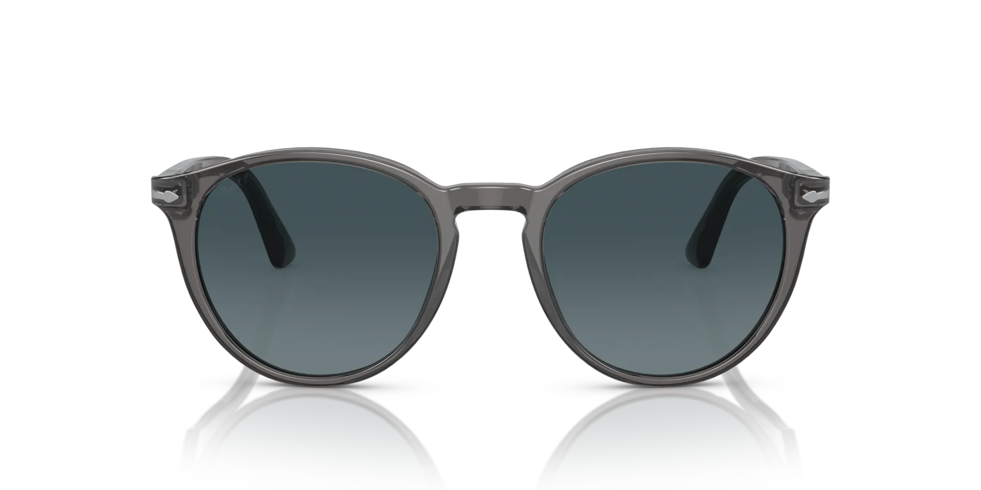 Persol PO3152S 1196S3 Occhiali da sole Acetato Grigio Blu Rotonda Polarizzata - immagine 3