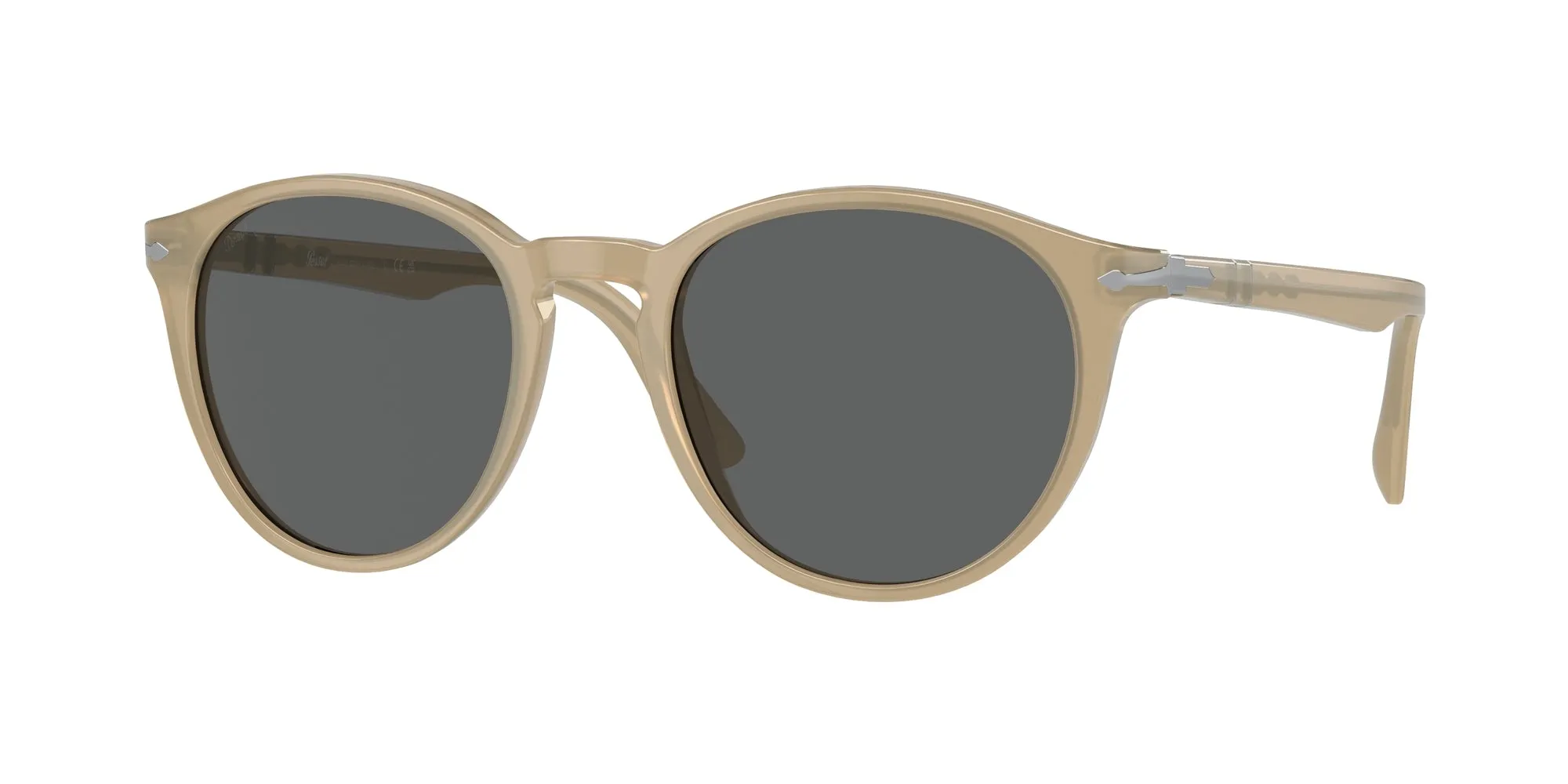 Persol PO3152S 1169B1 Occhiali da sole Acetato Marrone Grigio Rotonda Normale - immagine 1