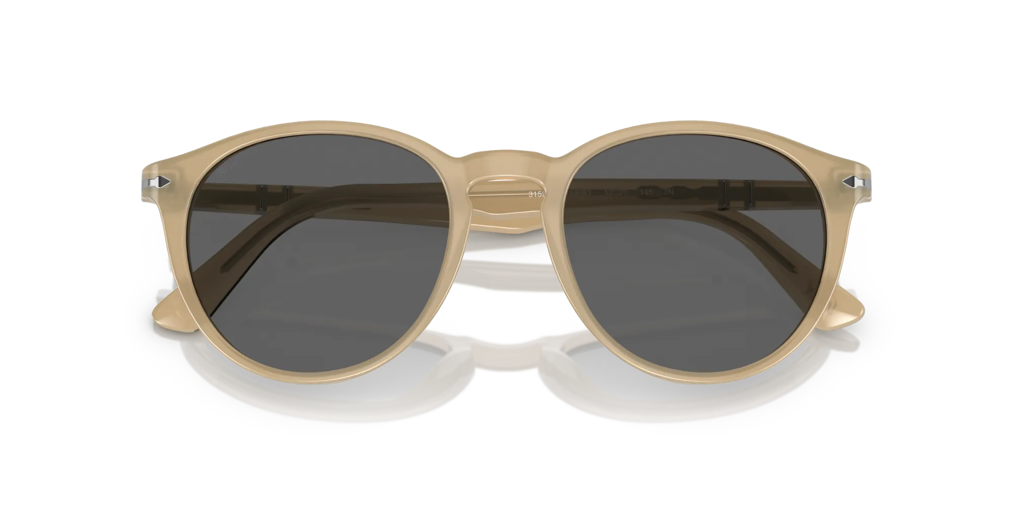 Persol PO3152S 1169B1 Occhiali da sole Acetato Marrone Grigio Rotonda Normale - immagine 2