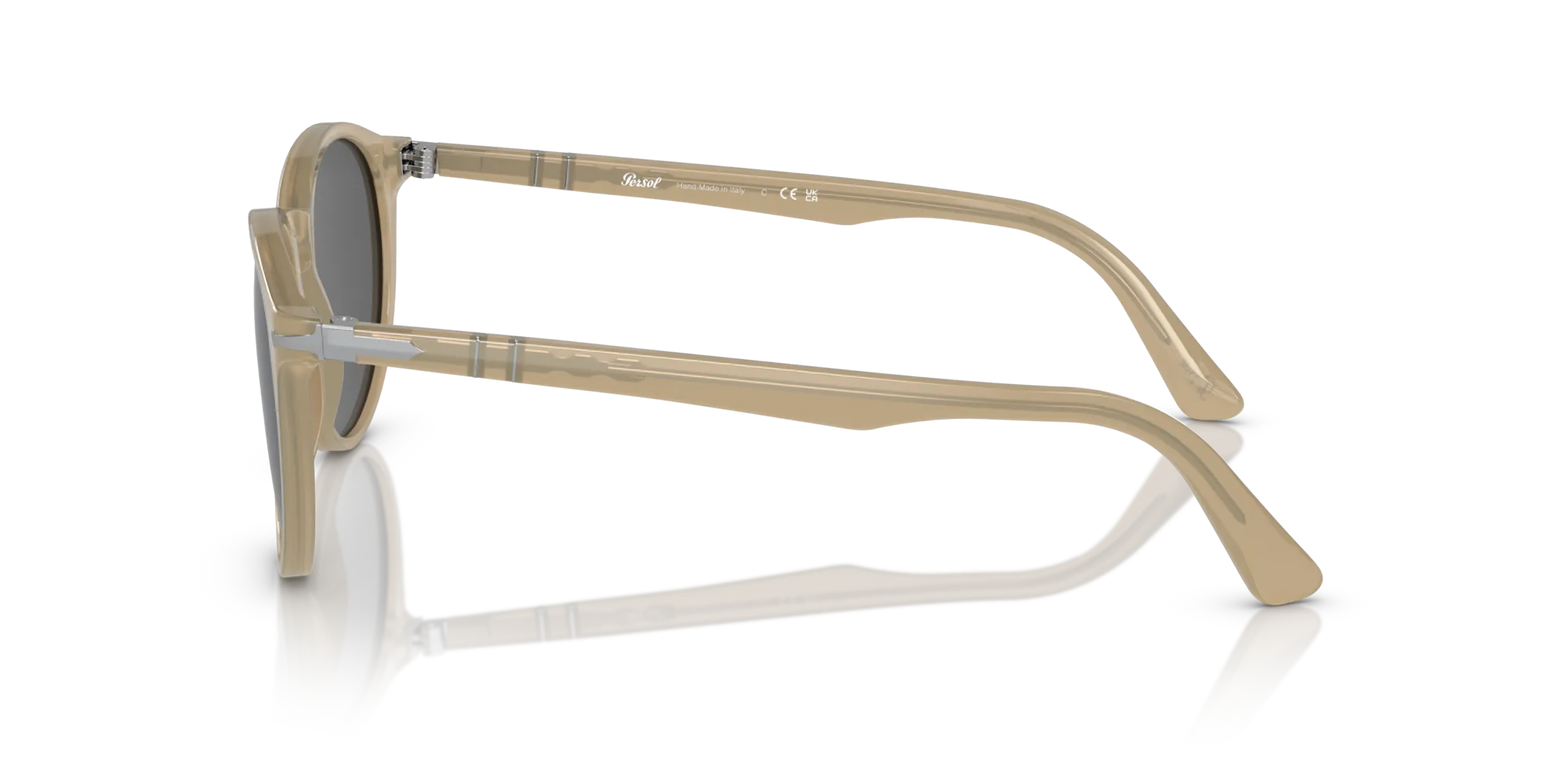Persol PO3152S 1169B1 Occhiali da sole Acetato Marrone Grigio Rotonda Normale - immagine 4