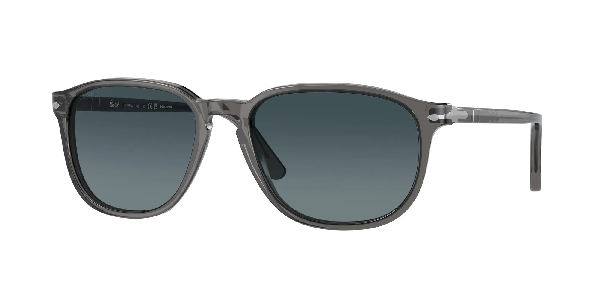 Persol PO3019S 1196S3 Occhiali da sole Acetato Grigio Blu Squadrata Polarizzata - immagine 1