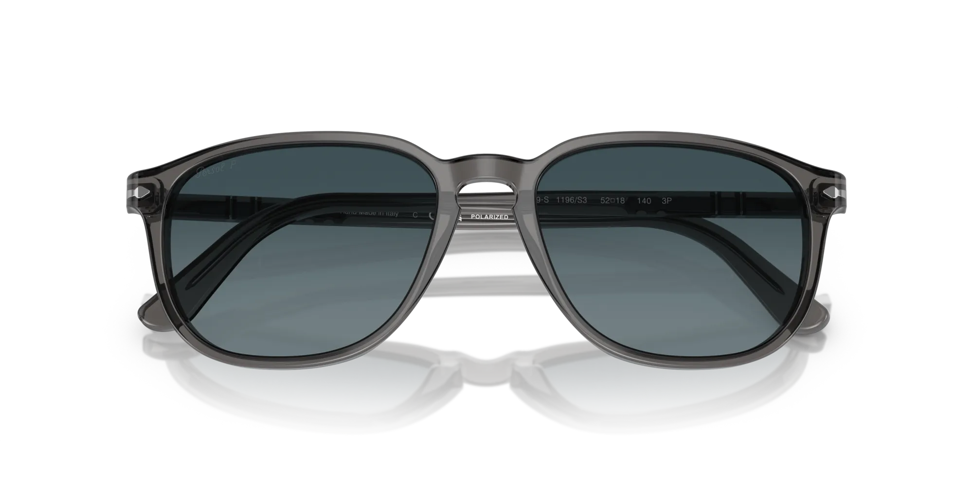 Persol PO3019S 1196S3 Occhiali da sole Acetato Grigio Blu Squadrata Polarizzata - immagine 2