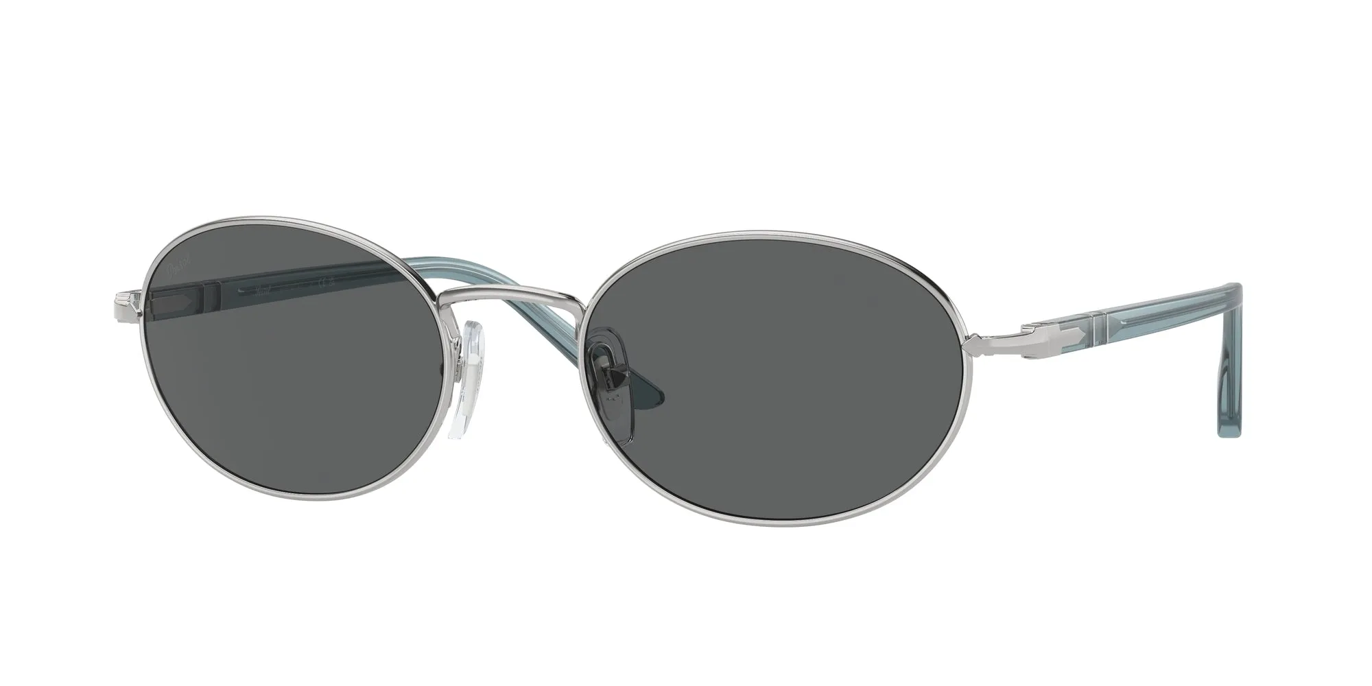 Persol PO1018S IDA 518/B1 Occhiali da sole Metallo Argento Grigio Rotonda Normale - immagine 1