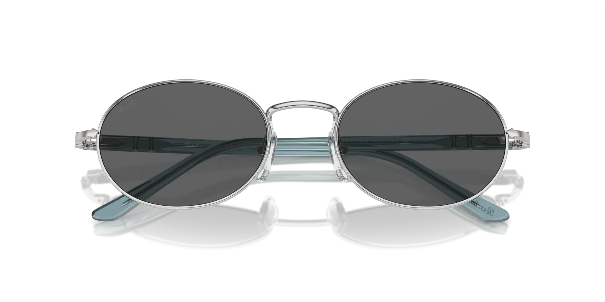 Persol PO1018S IDA 518/B1 Occhiali da sole Metallo Argento Grigio Rotonda Normale - immagine 2