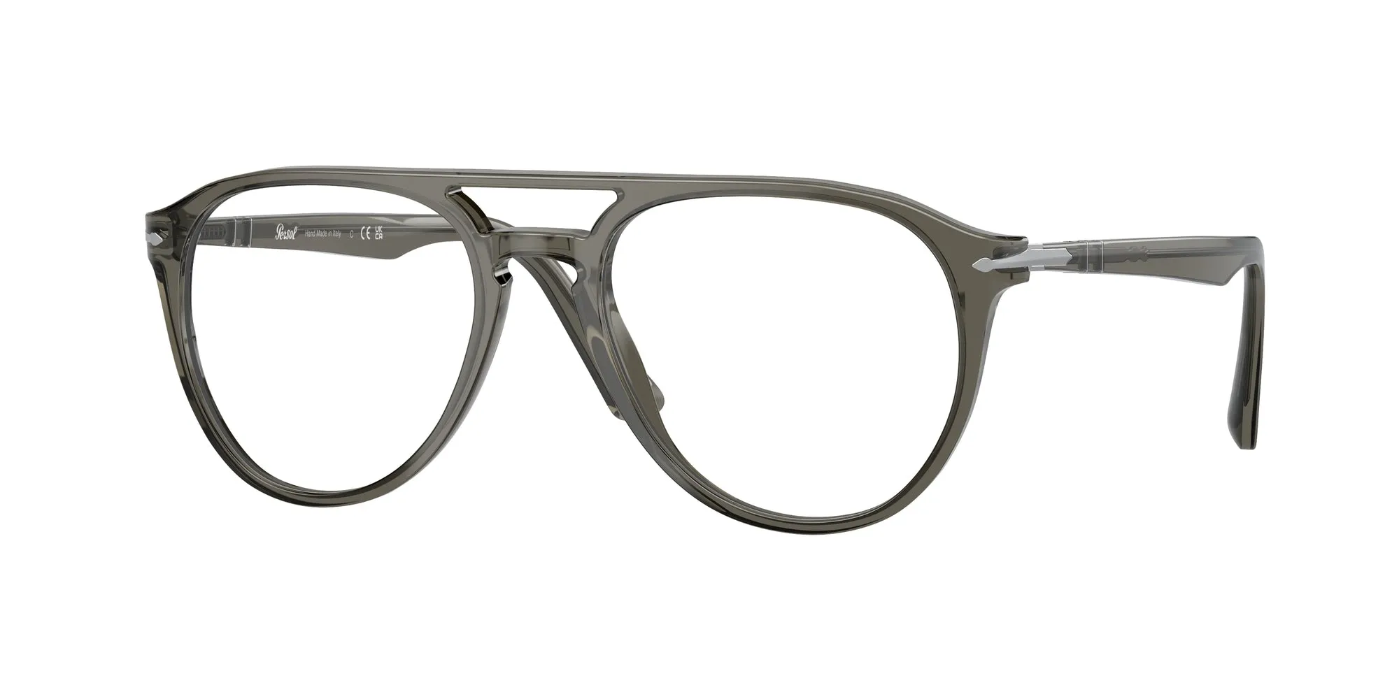 Persol PO3160V 1201 Montature da vista Acetato Grigio Trasparente Pilot Normale - immagine 1