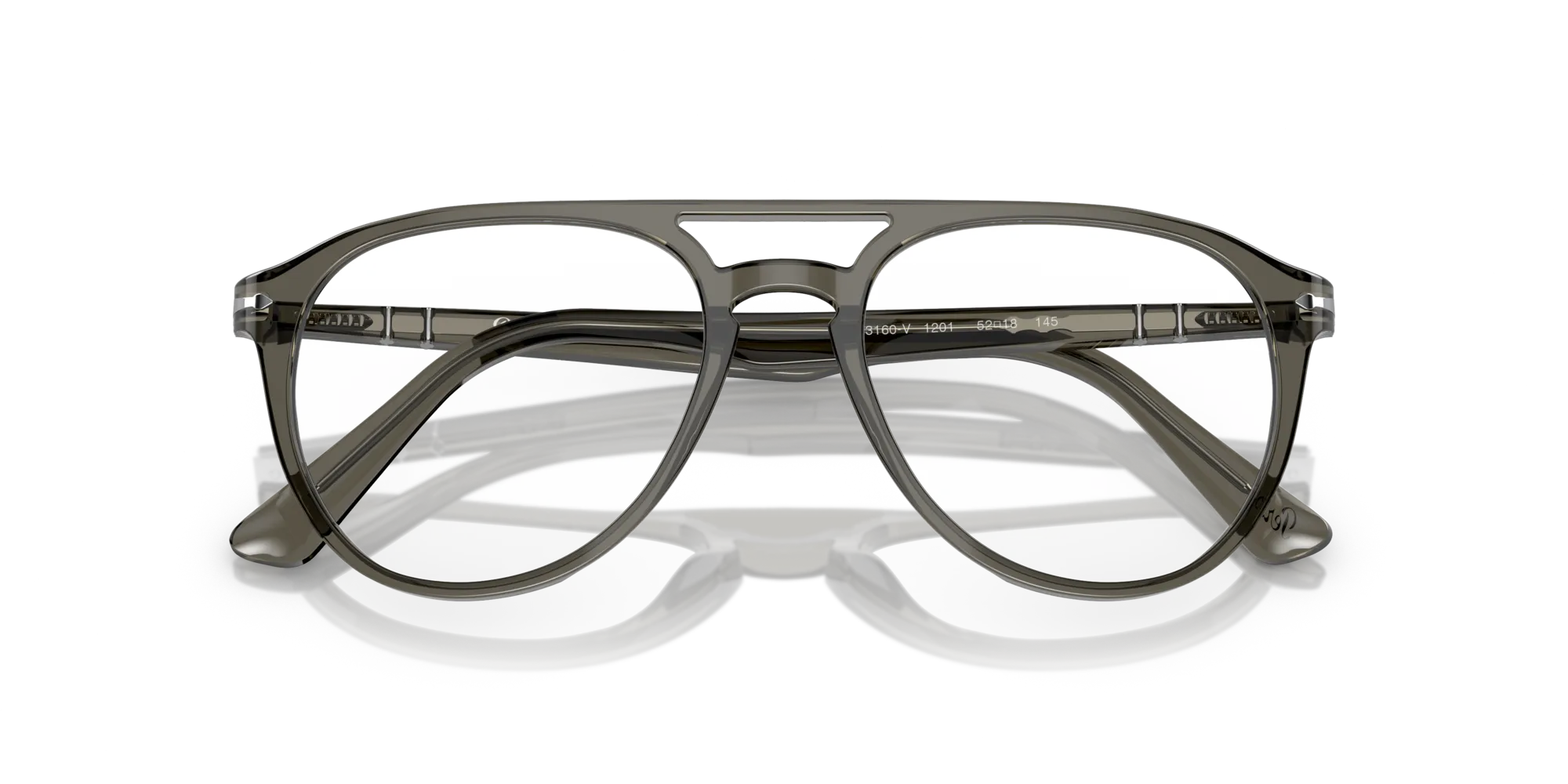 Persol PO3160V 1201 Montature da vista Acetato Grigio Trasparente Pilot Normale - immagine 2