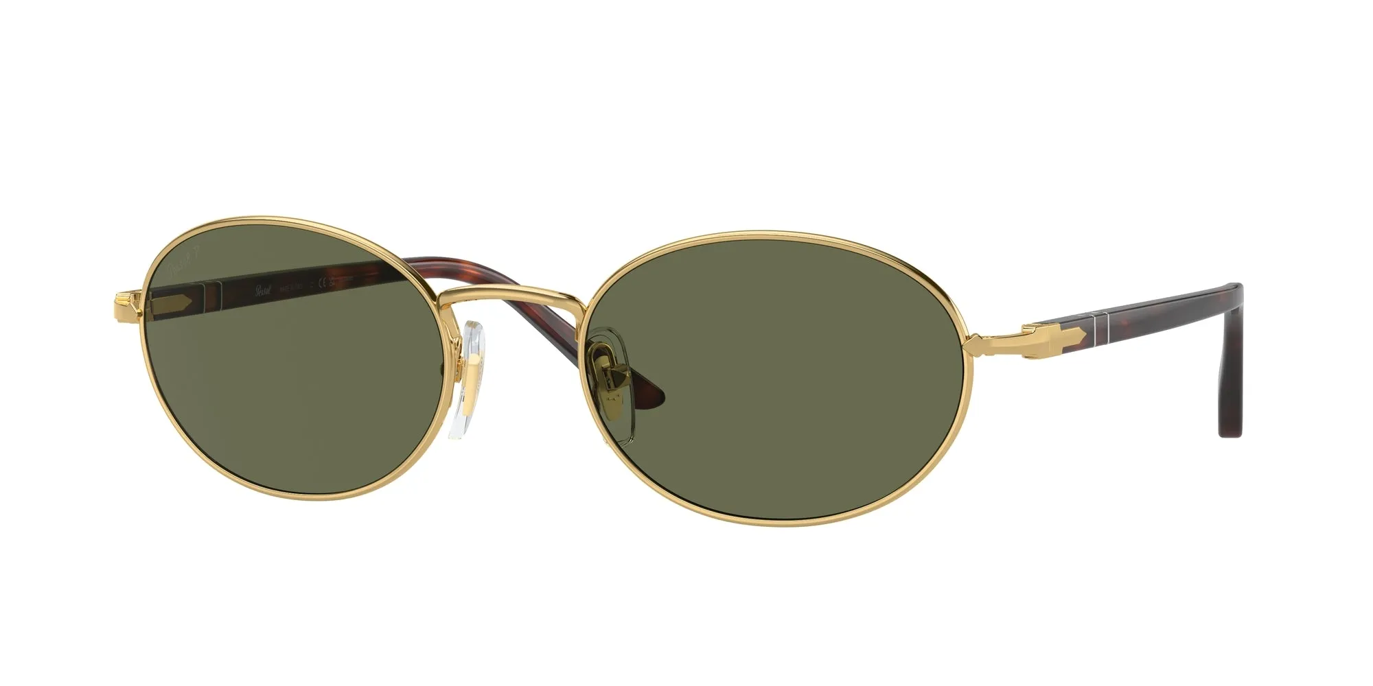 Persol PO1018S IDA 515/58 Occhiali da sole Metallo Oro Verde Rotonda Polarizzata - immagine 1