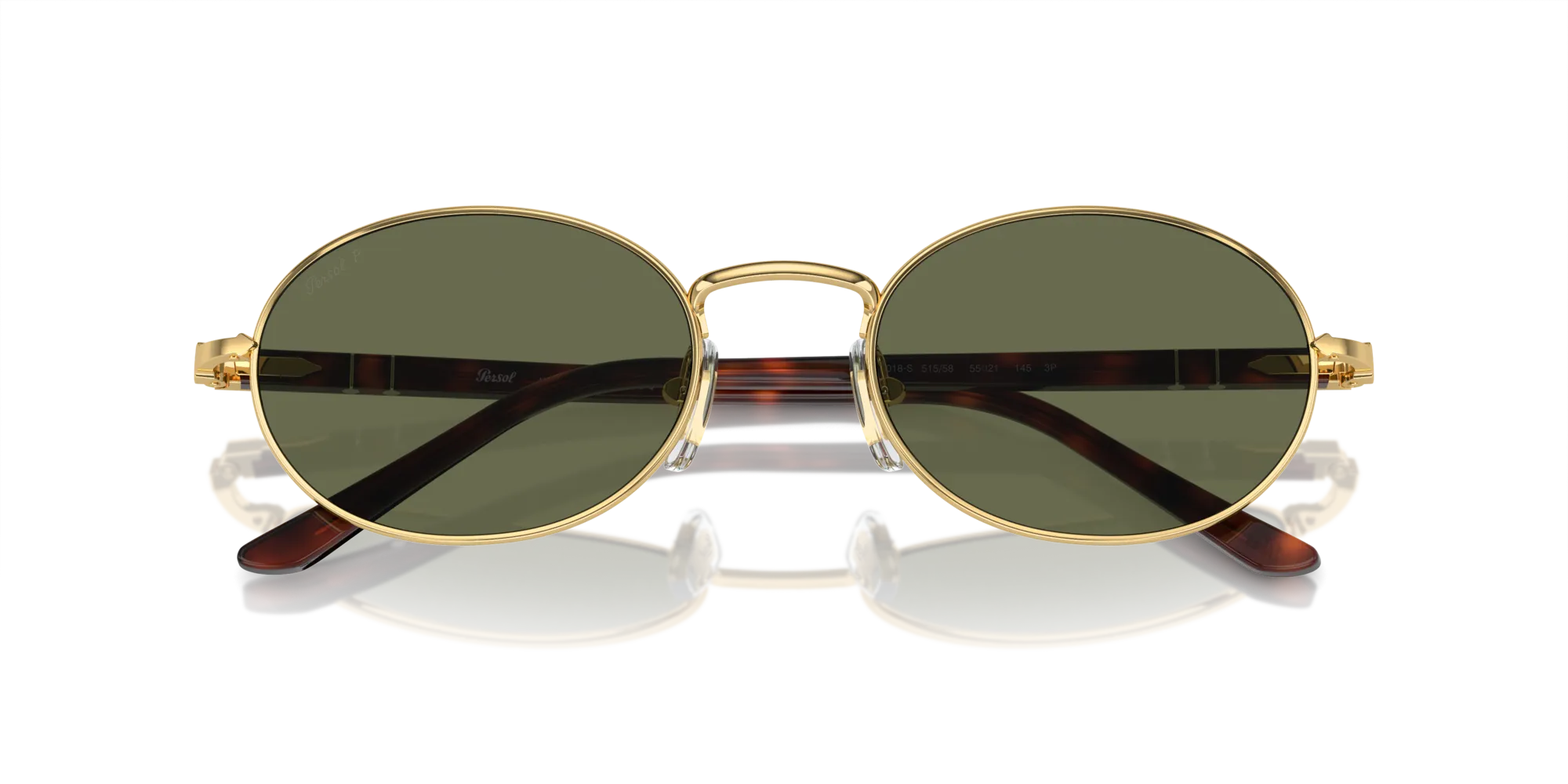 Persol PO1018S IDA 515/58 Occhiali da sole Metallo Oro Verde Rotonda Polarizzata - immagine 2