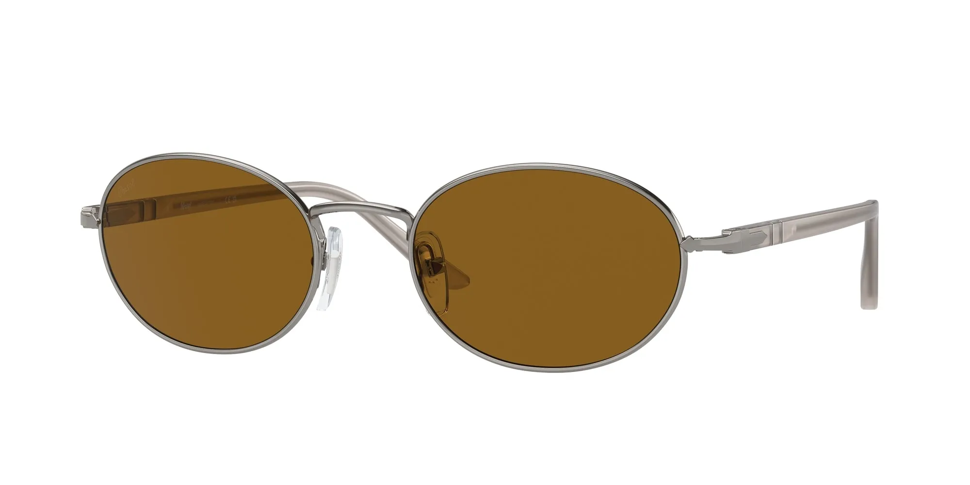 Persol PO1018S IDA 513/33 Occhiali da sole Metallo Grigio Marrone Rotonda Normale - immagine 1