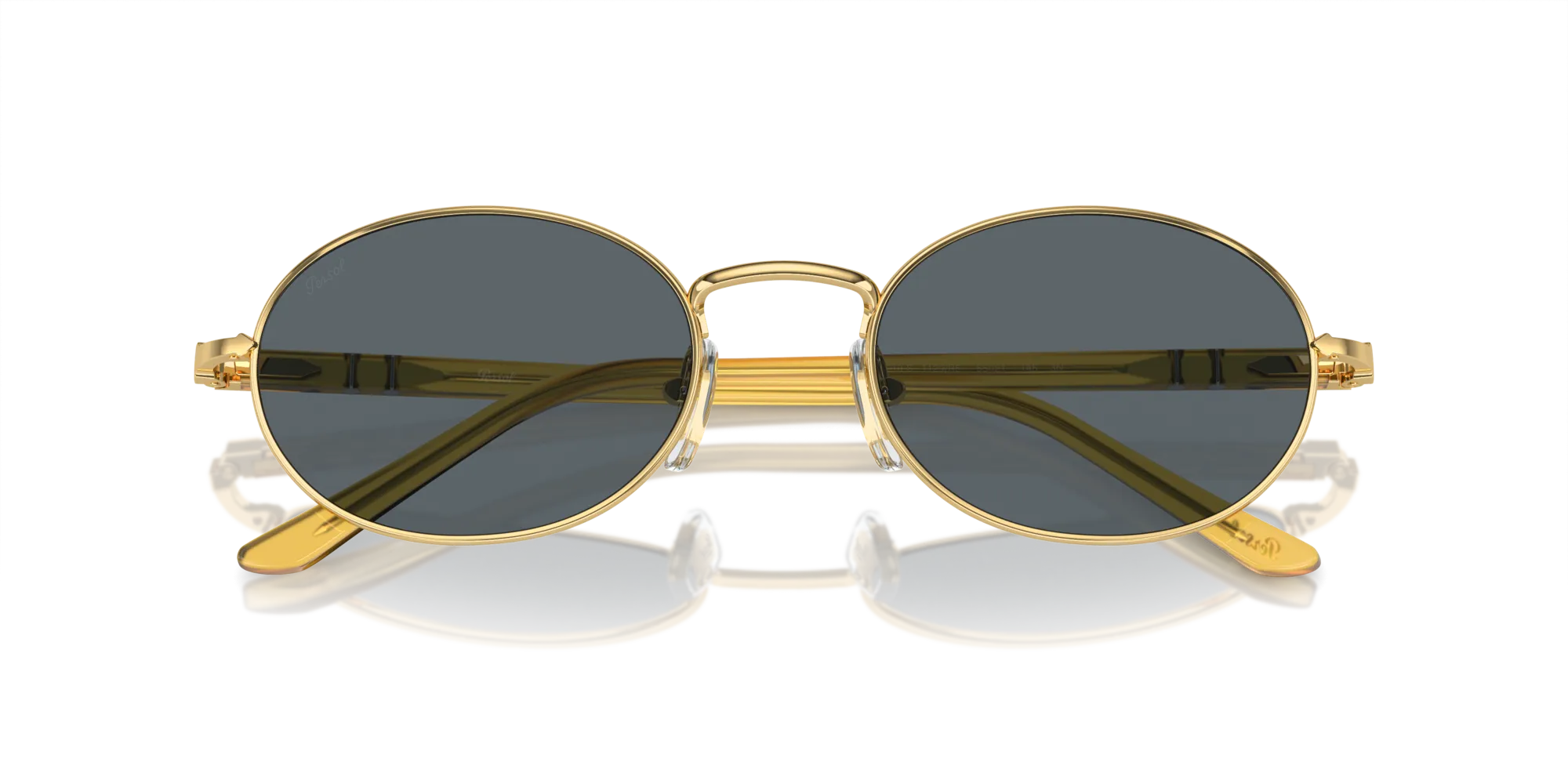 Persol PO1018S IDA 1129R5 Occhiali da sole Metallo Oro Blu Rotonda Normale - immagine 2