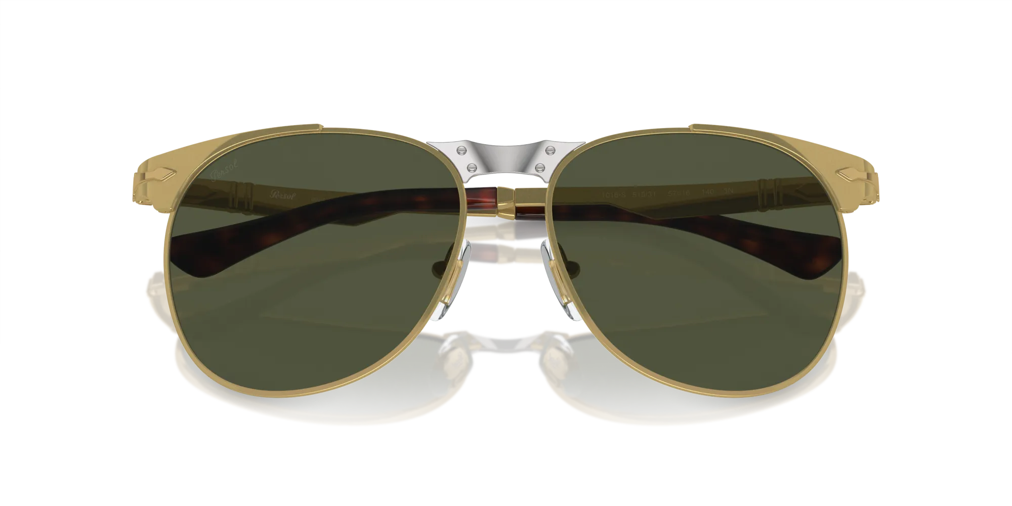 Persol PO1016S 515/31 Occhiali da sole Metallo Oro Verde Pilot Normale - immagine 2