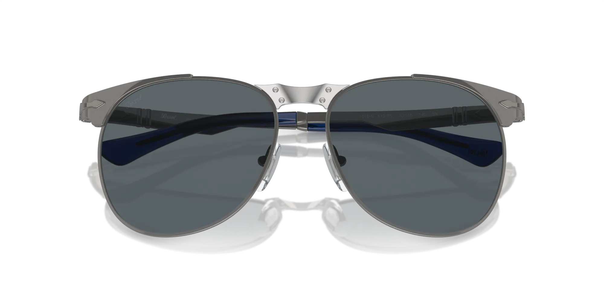 Persol PO1016S 513/R5 Occhiali da sole Metallo Grigio Blu Pilot Normale - immagine 2