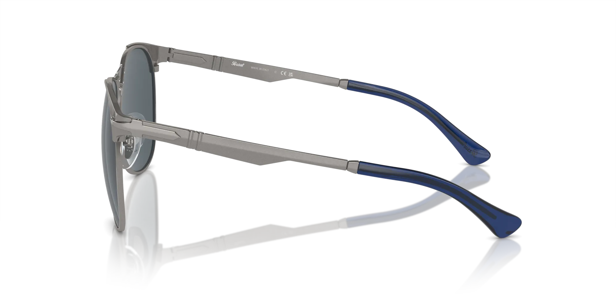 Persol PO1016S 513/R5 Occhiali da sole Metallo Grigio Blu Pilot Normale - immagine 4