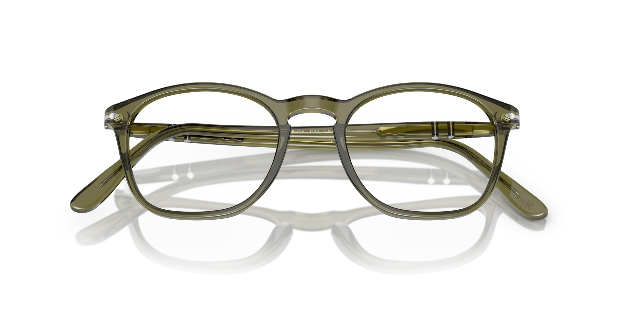 Persol PO3007V 1142 Montature da vista Acetato Verde Trasparente Squadrata Normale - immagine 2