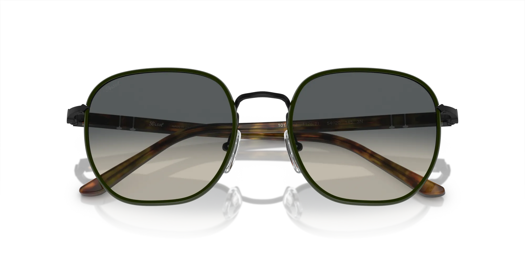 Persol PO1015SJ 112871 Occhiali da sole Metallo Nero Grigio Geometrica Normale Sfumato - immagine 2