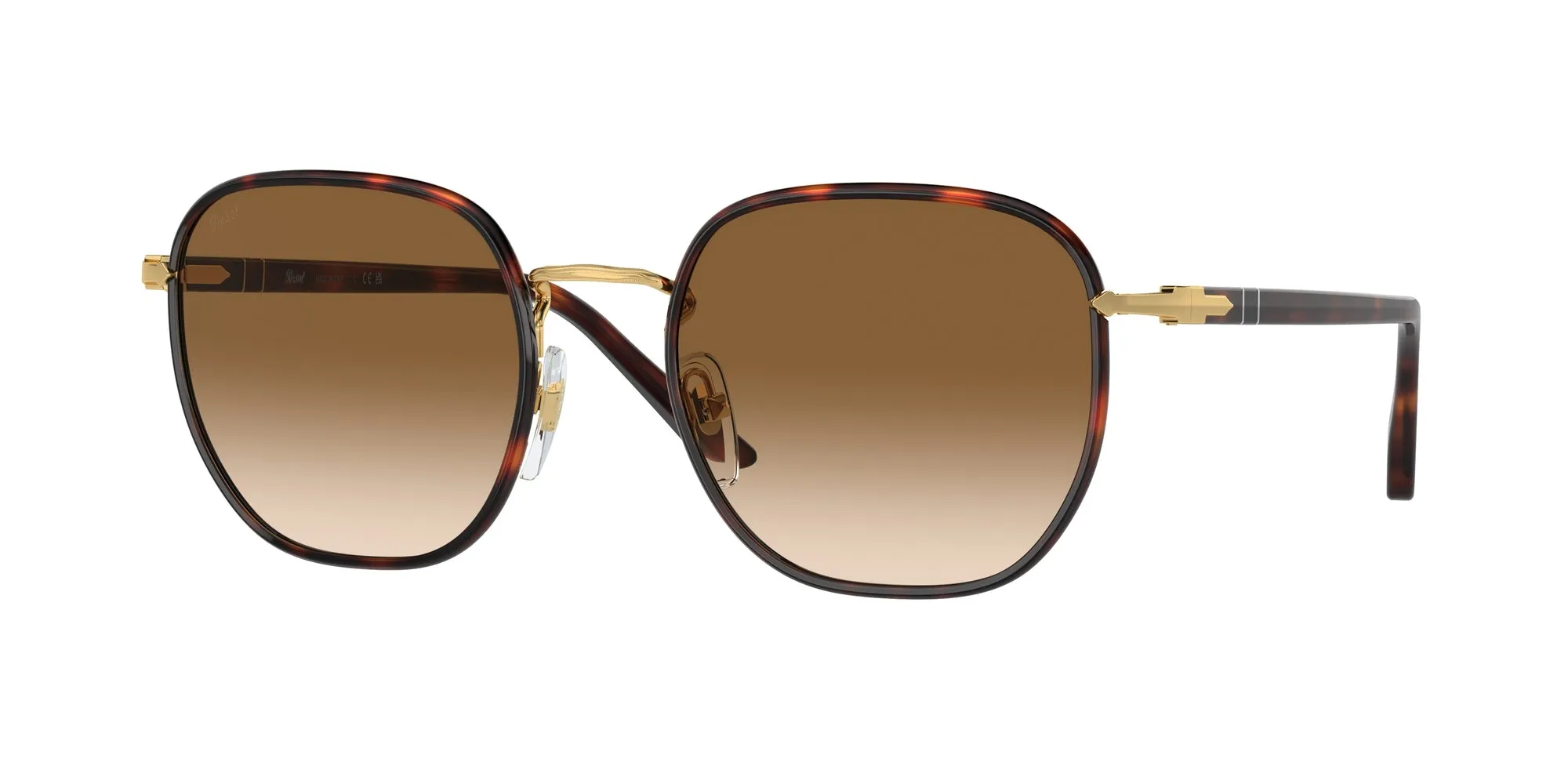 Persol PO1015SJ 112651 Occhiali da sole Metallo Oro Marrone Geometrica Normale Sfumato - immagine 1
