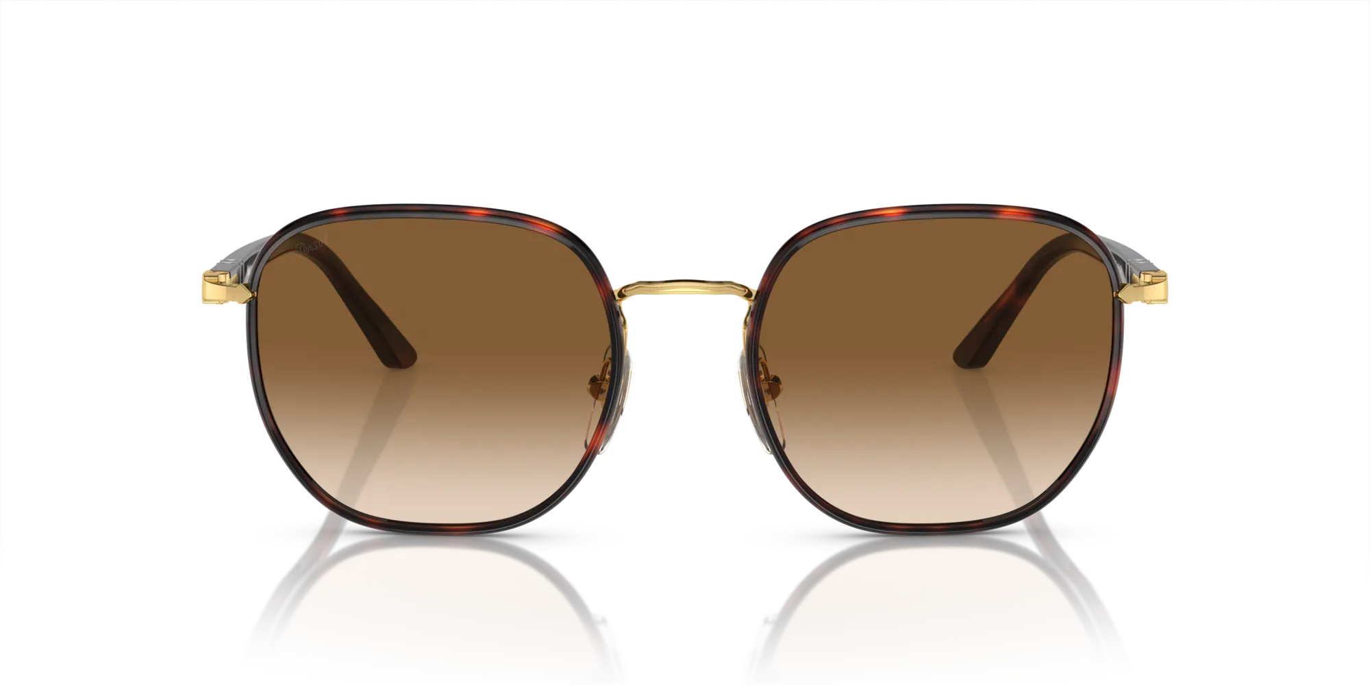 Persol PO1015SJ 112651 Occhiali da sole Metallo Oro Marrone Geometrica Normale Sfumato - immagine 3