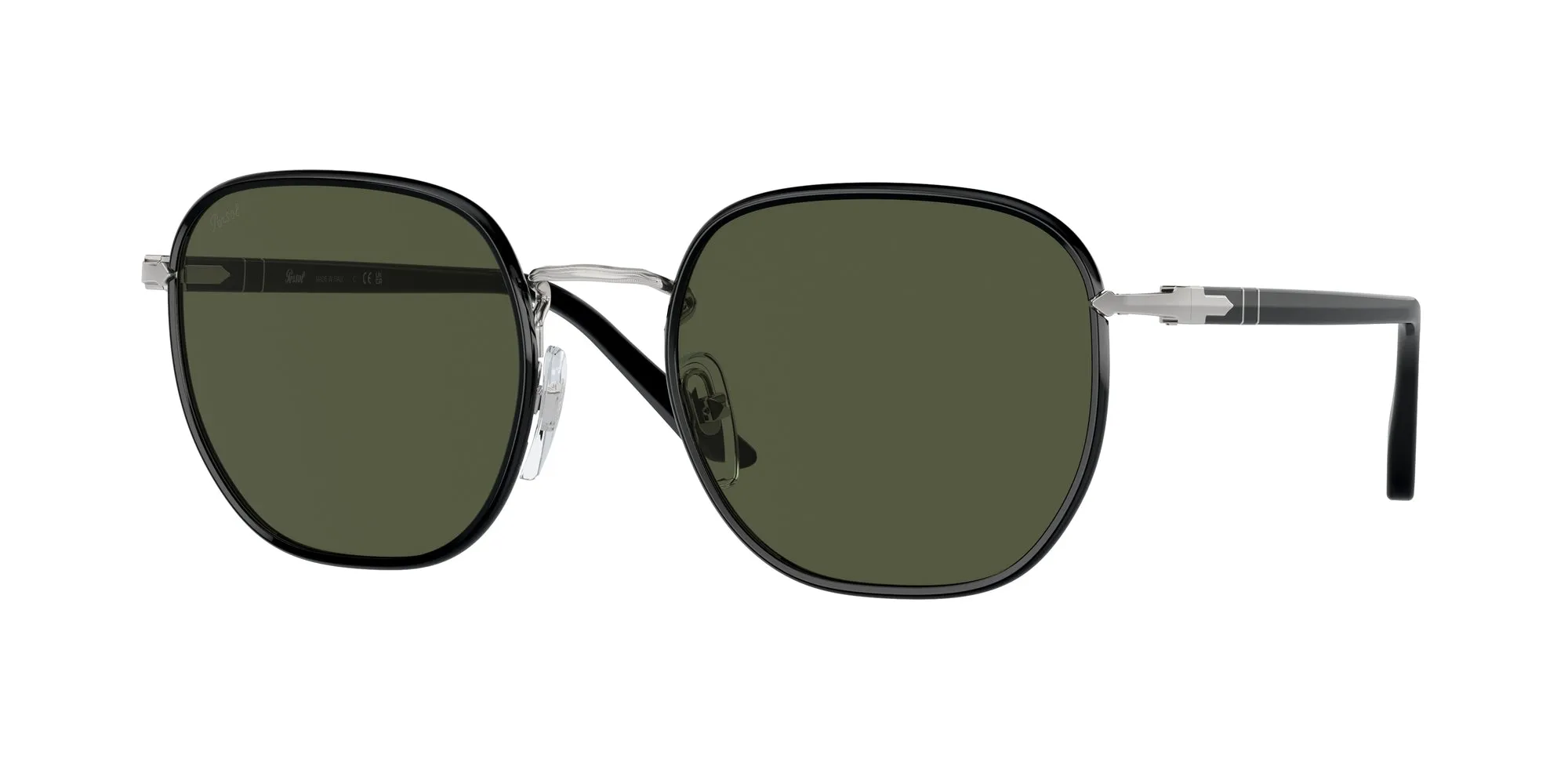 Persol PO1015SJ 112531 Occhiali da sole Metallo Argento Verde Geometrica Normale - immagine 1