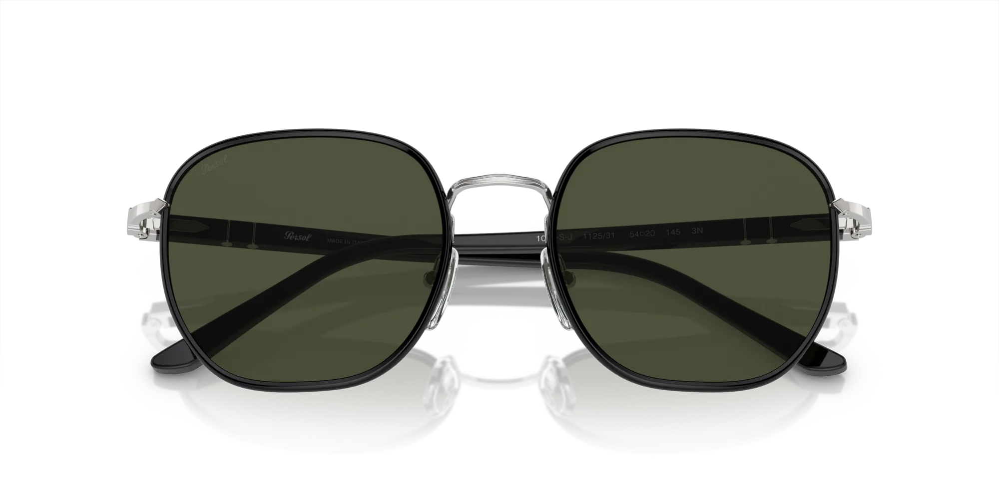 Persol PO1015SJ 112531 Occhiali da sole Metallo Argento Verde Geometrica Normale - immagine 2