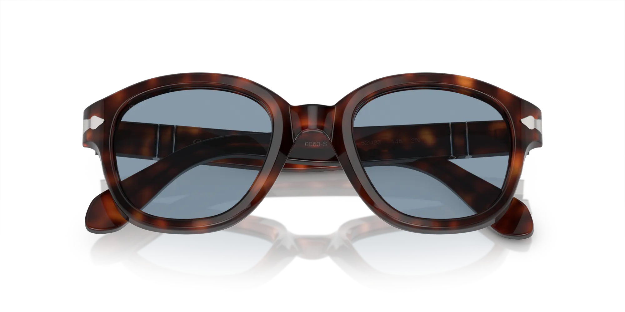 Persol PO0060S 24/56 Occhiali da sole Acetato Tartaruga Blu Pantos Normale - immagine 2