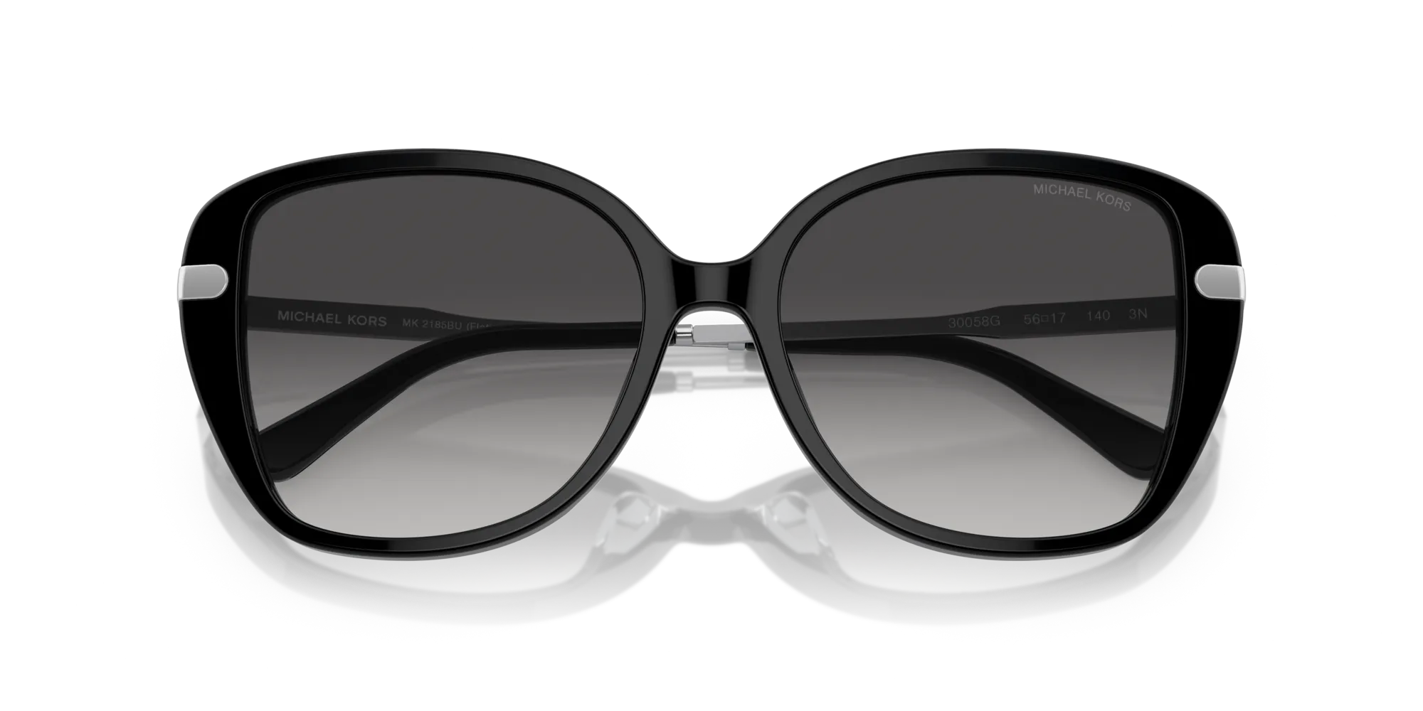 Michael Kors MK2185BU FLATIRON 30058G Occhiali da sole Acetato Nero Grigio Squadrata Normale Sfumato - immagine 2